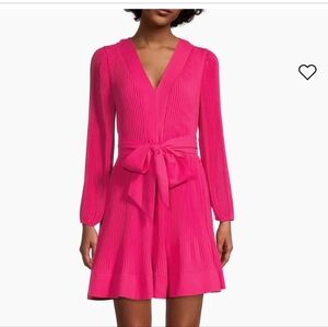 Milly Liv Pleated Belted Minidress Pink Size 8